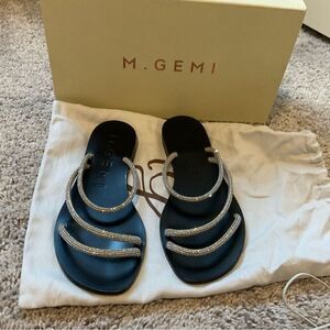 M. Gemi The Azzurra Silver Crystal Sandals